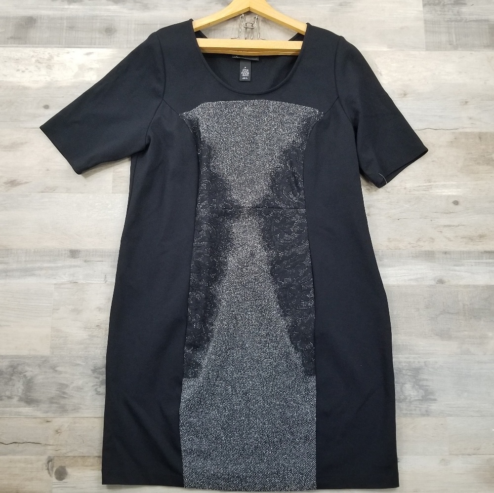 Lane Bryant Panel Dress Black Lace Flattering 18